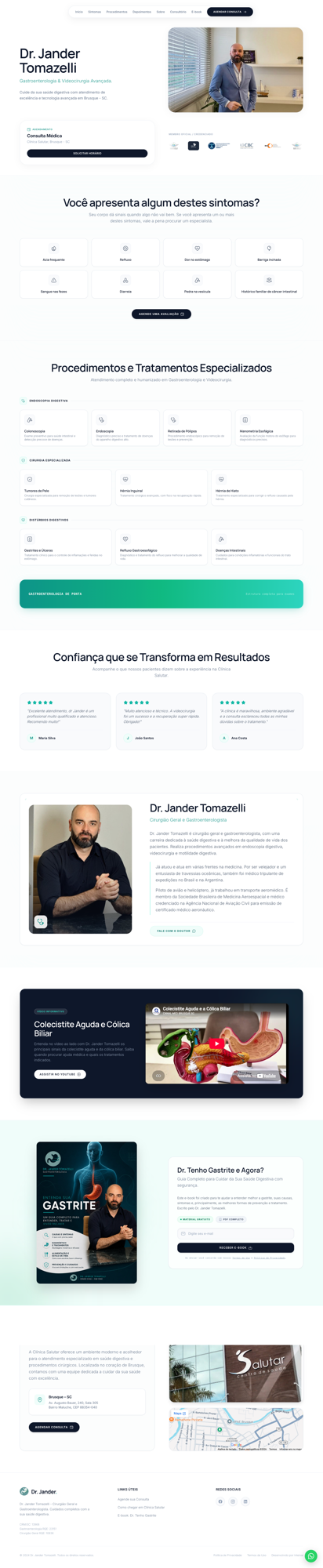 Site do Dr. Jander Tomazelli, gastroenterologia